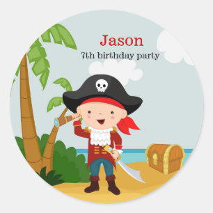 Pirate party classic round sticker
