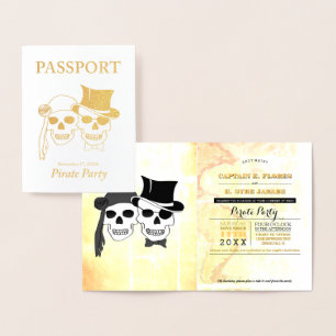 Pirate Party Gold Foil Passport Foil Card