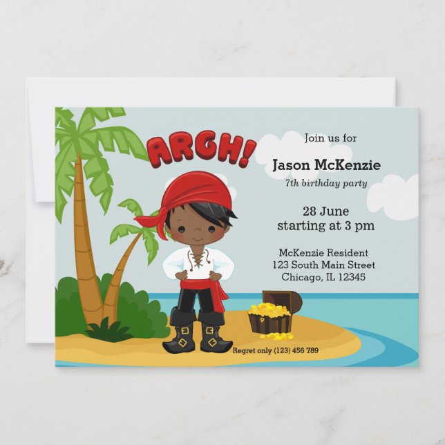 Pirate party invitation (Front)