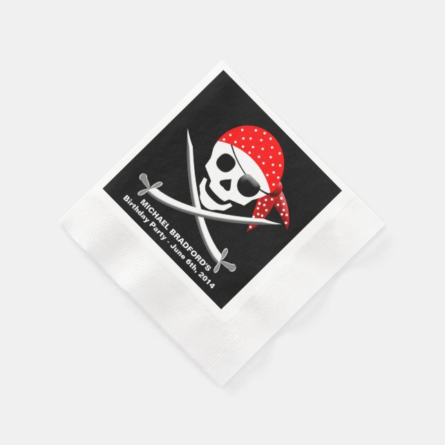 PIRATE PARTY PAPER NAPKINS (50 PER PACK) (Corner)