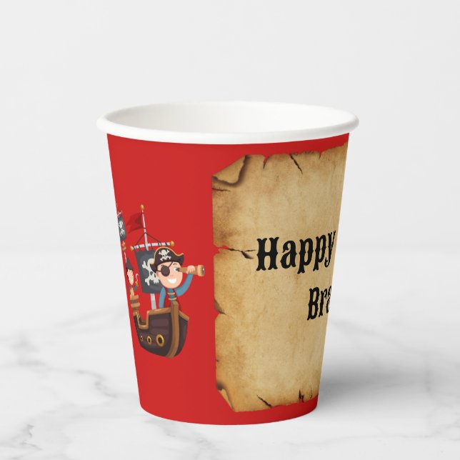 Pirate Party Personalised Paper Cup (Front)