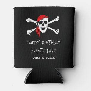 Pirate Party Skull and Crossbones Drink Can Cooler