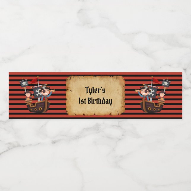 Pirate Party Water Bottle Label (Single Label)