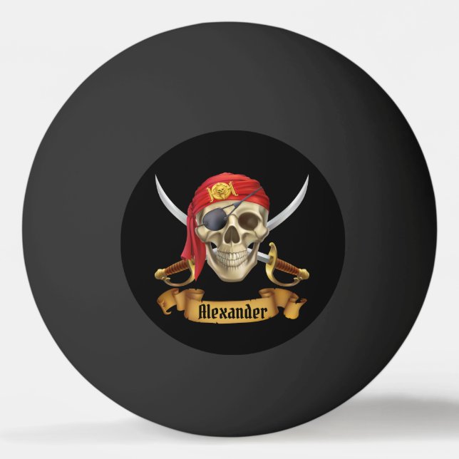 Pirate Personalise  Ping Pong Ball (Front)