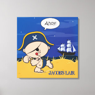 Pirate Personalised Boys Room Canvas Wall Art