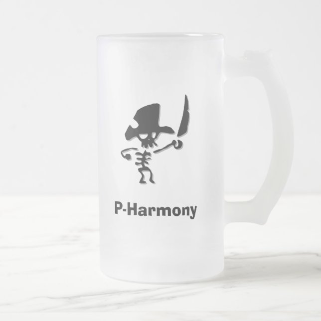 Pirate PHarmony Frosted Glass Beer Mug (Right)