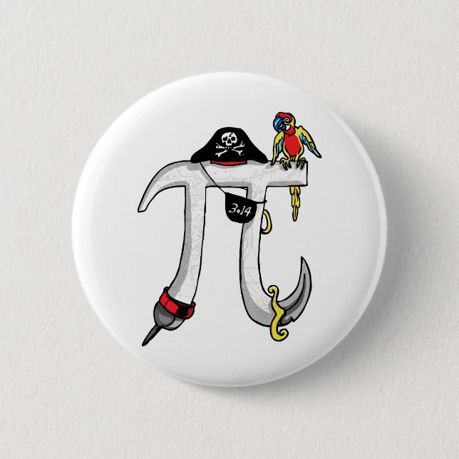 Pirate Pi Day Gear 6 Cm Round Badge (Front)