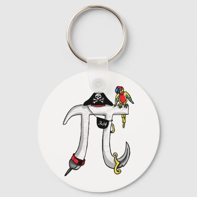Pirate Pi Day Gear Key Ring (Front)
