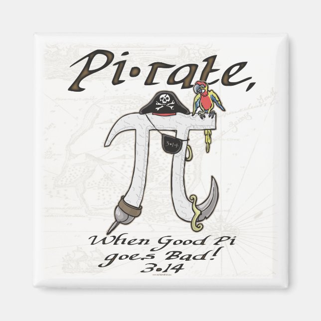 Pirate Pi Day Gear Magnet (Front)