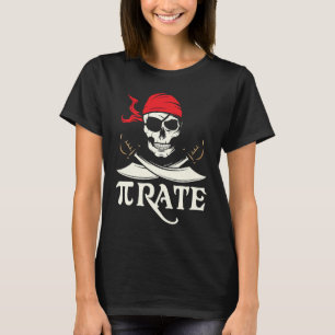 Pirate  Pi Mathematical Skull Captain  Pi Day T-Shirt