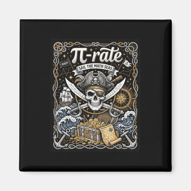 Pirate Pi Rate For Pi Day Math Pirates Teacher Sch Magnet (Front)