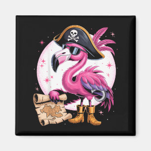 Pirate Pink Flamingo Funny Halloween Party Costume Magnet