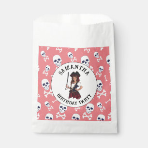 Pirate Pink Girl Skulls  Favour Bags