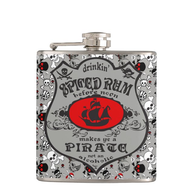 Pirate Pint Hip Flask (Front)