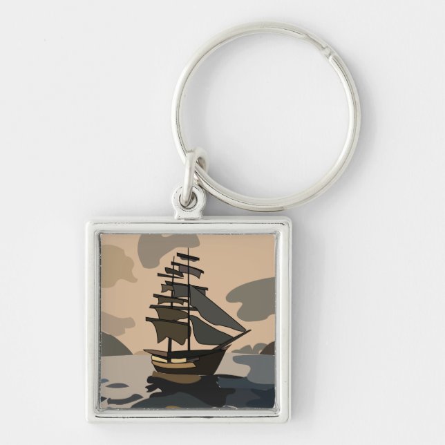Pirate Pirates Ship Adventure Pirate Key Ring (Front)
