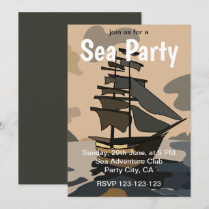 Pirate Pirates Ship Adventure Pirate Sea Party Invitation