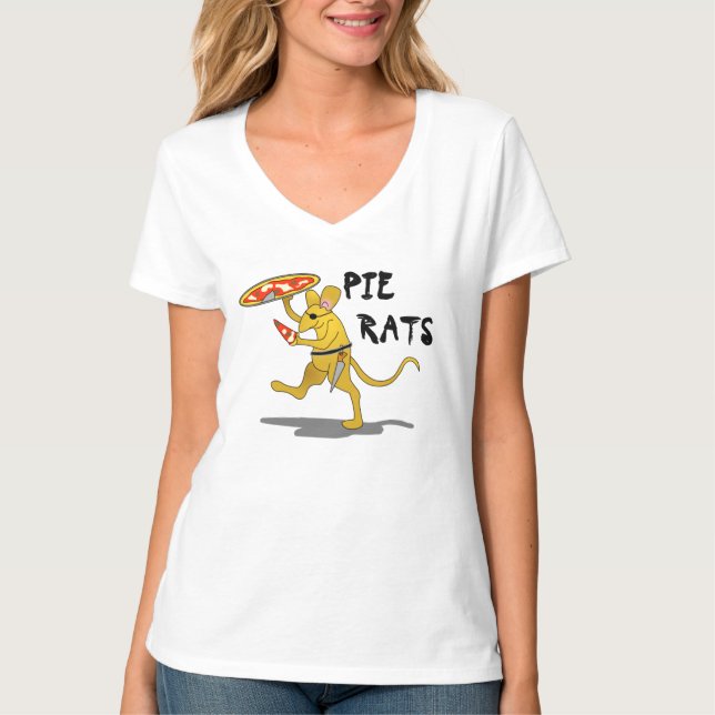 Pirate Pizza Pie Rat T-Shirt (Front)