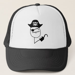 Pirate poker face - meme trucker hat