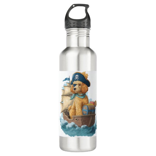 Pirate Poodle � Funny Sea Dog 710 Ml Water Bottle (Front)