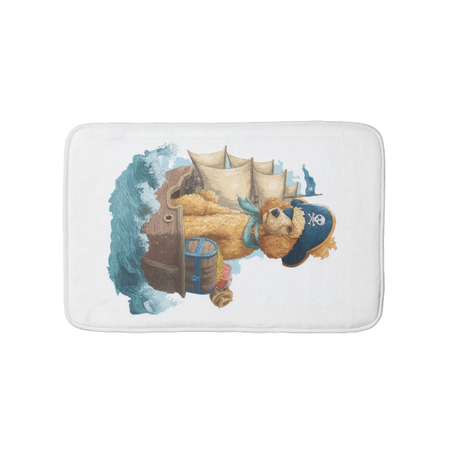 Pirate Poodle � Funny Sea Dog Bath Mat (Front)