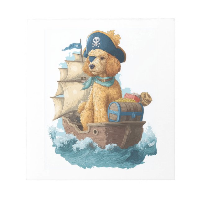 Pirate Poodle � Funny Sea Dog Notepad (Front)
