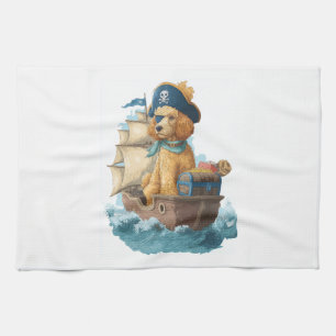 Pirate Poodle � Funny Sea Dog Tea Towel