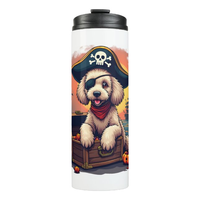 Pirate Poodle Plunder Thermal Tumbler (Front)