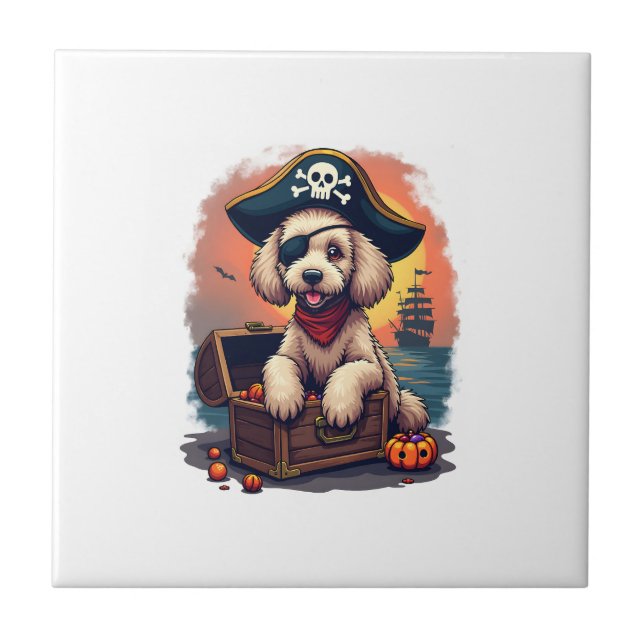 Pirate Poodle Plunder Tile (Front)