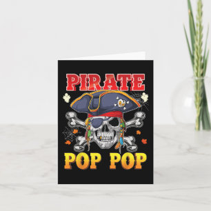 Pirate Pop-pop Skull Crossbones Halloween Costume Card