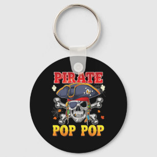Pirate Pop-pop Skull Crossbones Halloween Costume Key Ring
