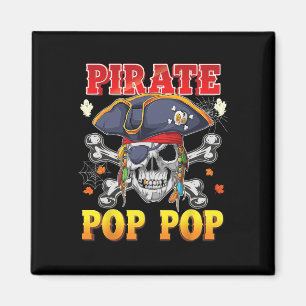 Pirate Pop-pop Skull Crossbones Halloween Costume Magnet