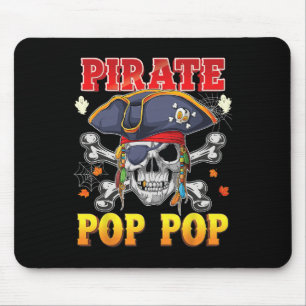 Pirate Pop-pop Skull Crossbones Halloween Costume Mouse Mat
