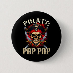 Pirate Pop Pop Skull Jolly Roger Halloween Pirate 6 Cm Round Badge