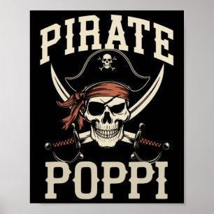 Pirate Poppi Funny Captain Matching Halloween Cost Poster