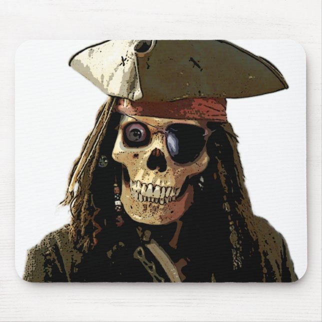Pirate Posterised skull face Mouse Mat (Front)