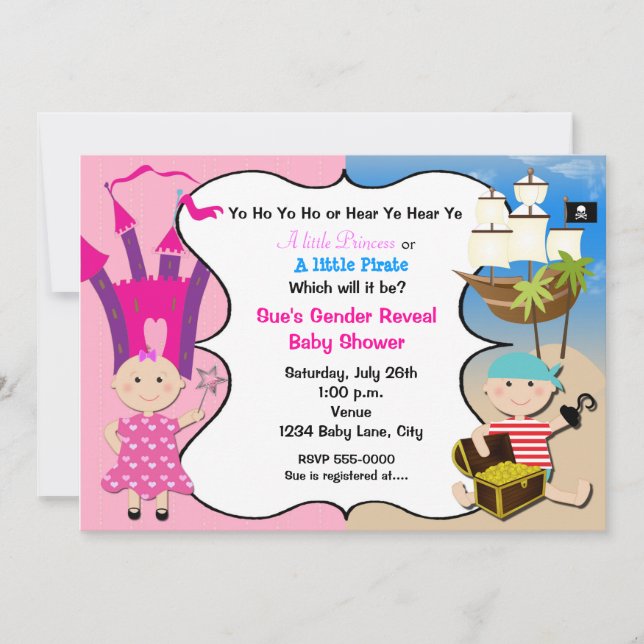 Pirate Princess Babies Baby Shower Invitation (Front)