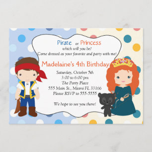 Pirate Princess Invitation Kids Birthday Party
