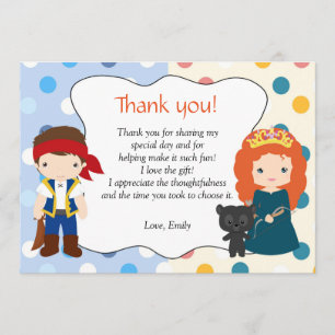 Pirate Princess Thank You Note Personalised Card
