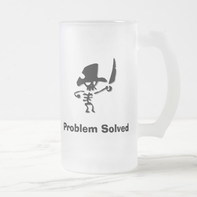 Pirate Problem Solved Frosted Glass Beer Mug (Right)