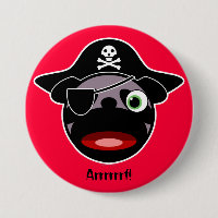 Pirate Pug Button