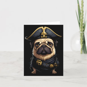 Pirate pug funny buccaneer pug owner pug lover card