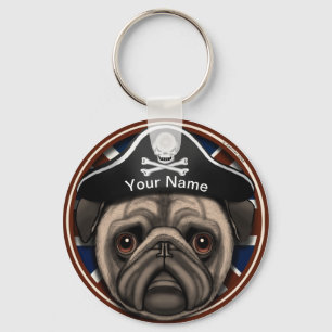 Pirate Pug Key Ring