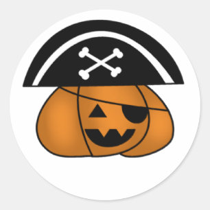 Pirate Pumpkin Classic Round Sticker