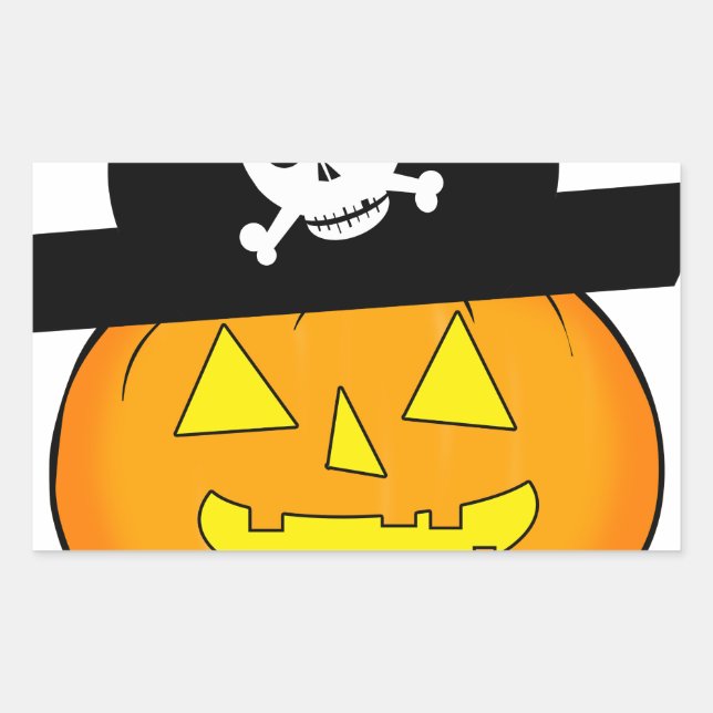 pirate pumpkin rectangular sticker (Front)