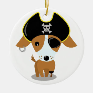 Pirate Puppy Ceramic Tree Decoration