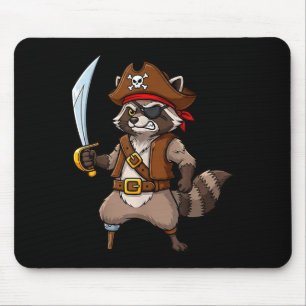 Pirate Raccoon Funny Halloween Costume For Men Wom Mouse Mat