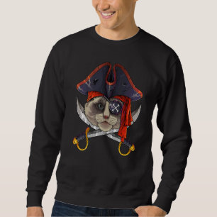 Pirate Ragdoll Jolly Roger Halloween Costume Cross Sweatshirt