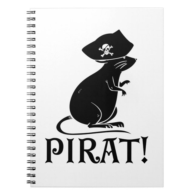Pirate Rat | Pirate House Rat Rodent Gift Notebook (Front)