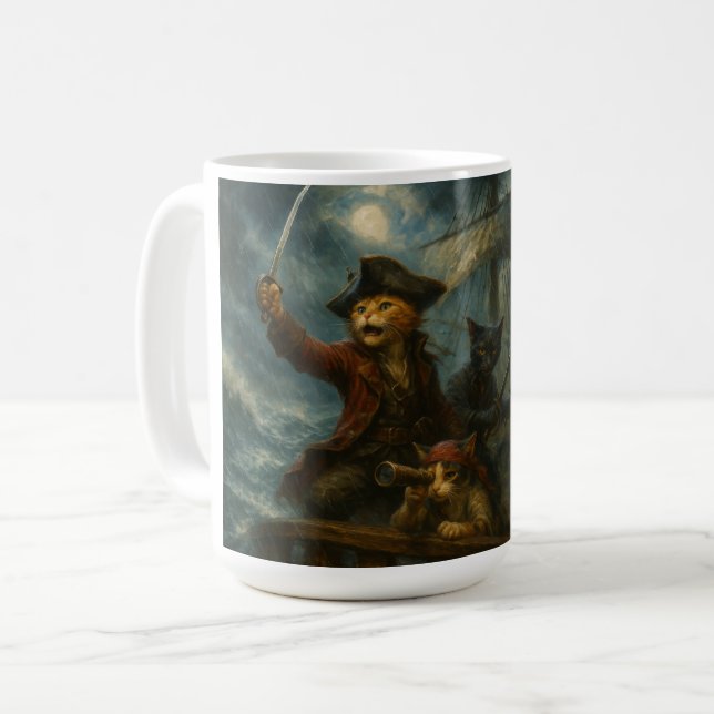 Pirate Red Paws Coffee Mug (Front Left)