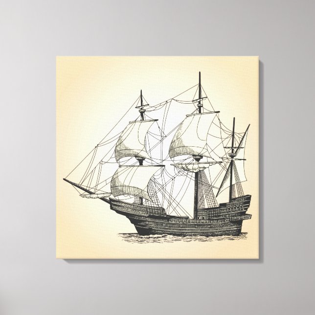 Pirate Sailing Ship Canvas Print (Front)